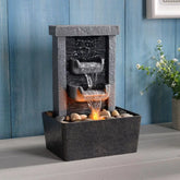 Home Decor 10.3 in Indoor Waterfall Fountain Relaxation High Pressure Water Pumps Tabletop Fountain Nature Feeling Water Fountai by Home for Health and Beauty