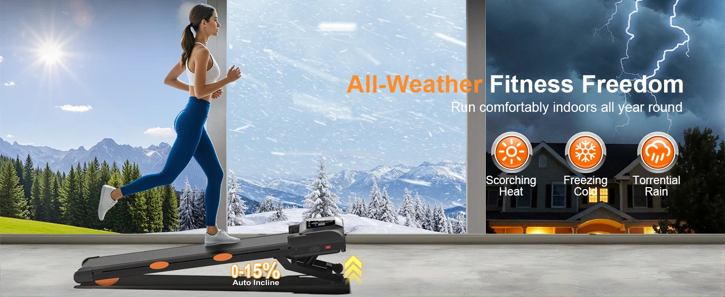 Walking Pad Treadmill with 3.5HP 17% Auto Incline 12-Level,450 lbs RGB UI Screen,3 in 1 Under Desk Treadmill with Auto Incline by Home for Health and Beauty