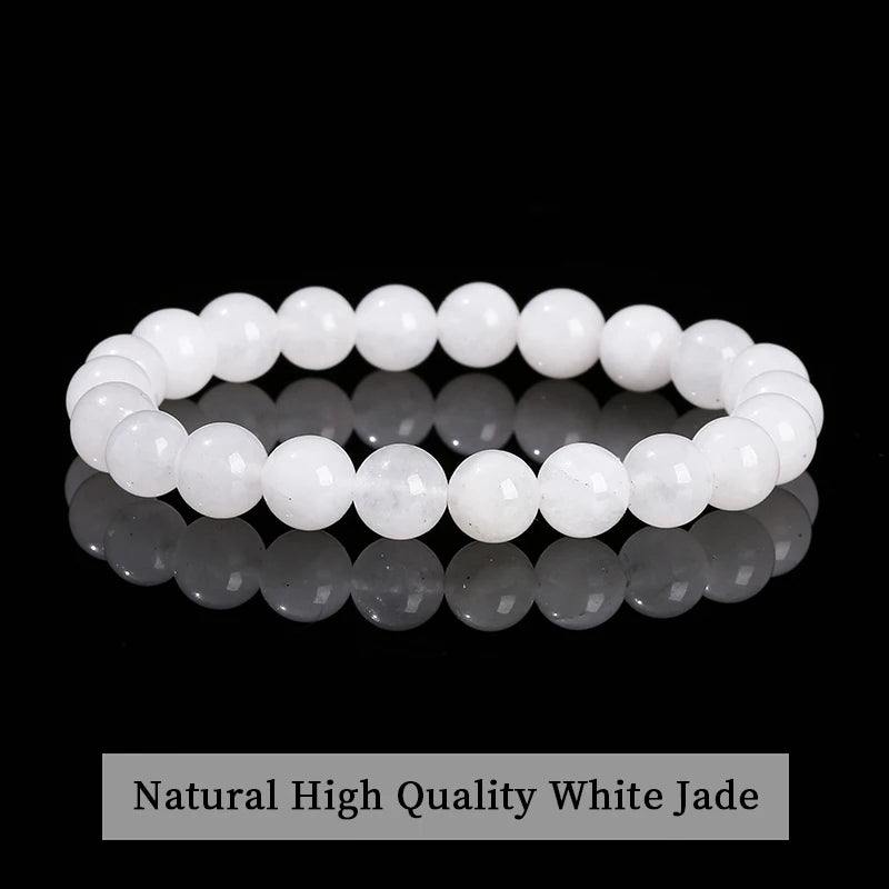 JD Natural Stone Beads Bracelet Amethyst Tiger Eye Crystal Quartz Agate Gem Beads Bangles Women Men Reiki Healling Jewelry Gift by Home for Health and Beauty