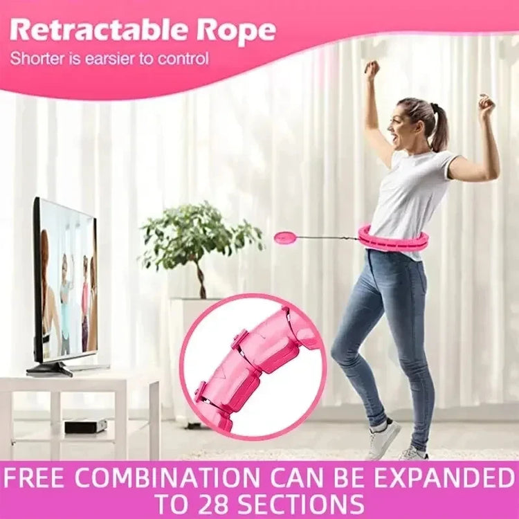 Hula Hoop Smart Weighted For Adults Weight Loss 47 Inch Waist 24 Detachable Links Fitness Hoop For Women And Beginners by Home for Health and Beauty