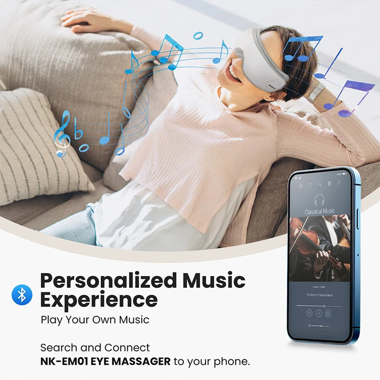 Eye Massager With Heat And Bluetooth For Migraine Relief by Home for Health and Beauty