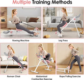 Multi Functional Adjustable Ab Trainer, Ab Machine for Stomach Workout, 5-in-1 Exercise Equipment: Rowing Machine, by Home for Health and Beauty