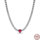 925 Sterling Silver Bow Heart Necklace Zircon Charm Gift by Home for Health and Beauty
