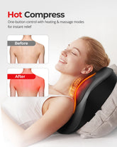 Electric Shiatsu Back Neck Massager with Heat,Ultra-Quiet Ergonomic 3D Kneading Massage Pillow for Full Body,Shoulder Leg Calf by Home for Health and Beauty