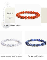 JD Natural Stone Beads Bracelet Amethyst Tiger Eye Crystal Quartz Agate Gem Beads Bangles Women Men Reiki Healling Jewelry Gift by Home for Health and Beauty