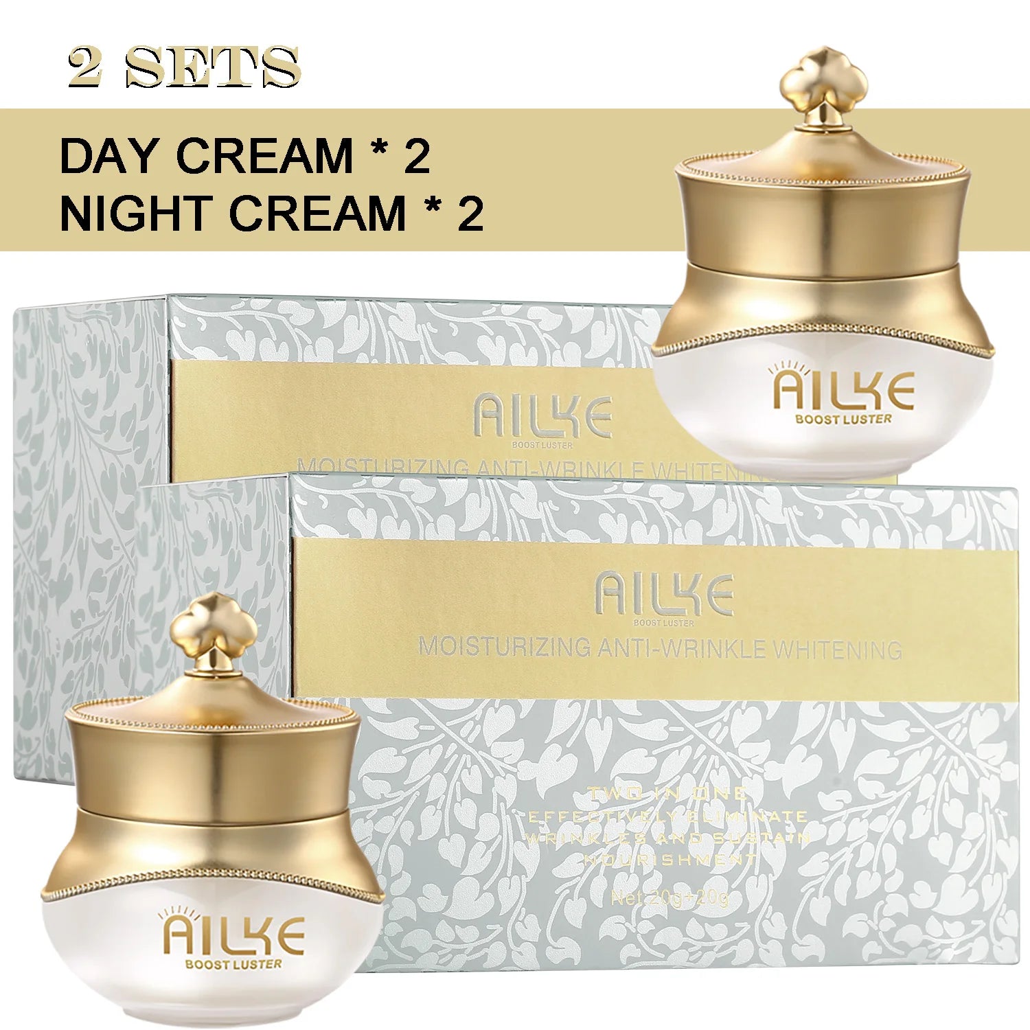 AILKE night women face cream collagen moisturizing whitening brightening anti aging wrinkles all skin sleeping facial care sets by Home for Health and Beauty