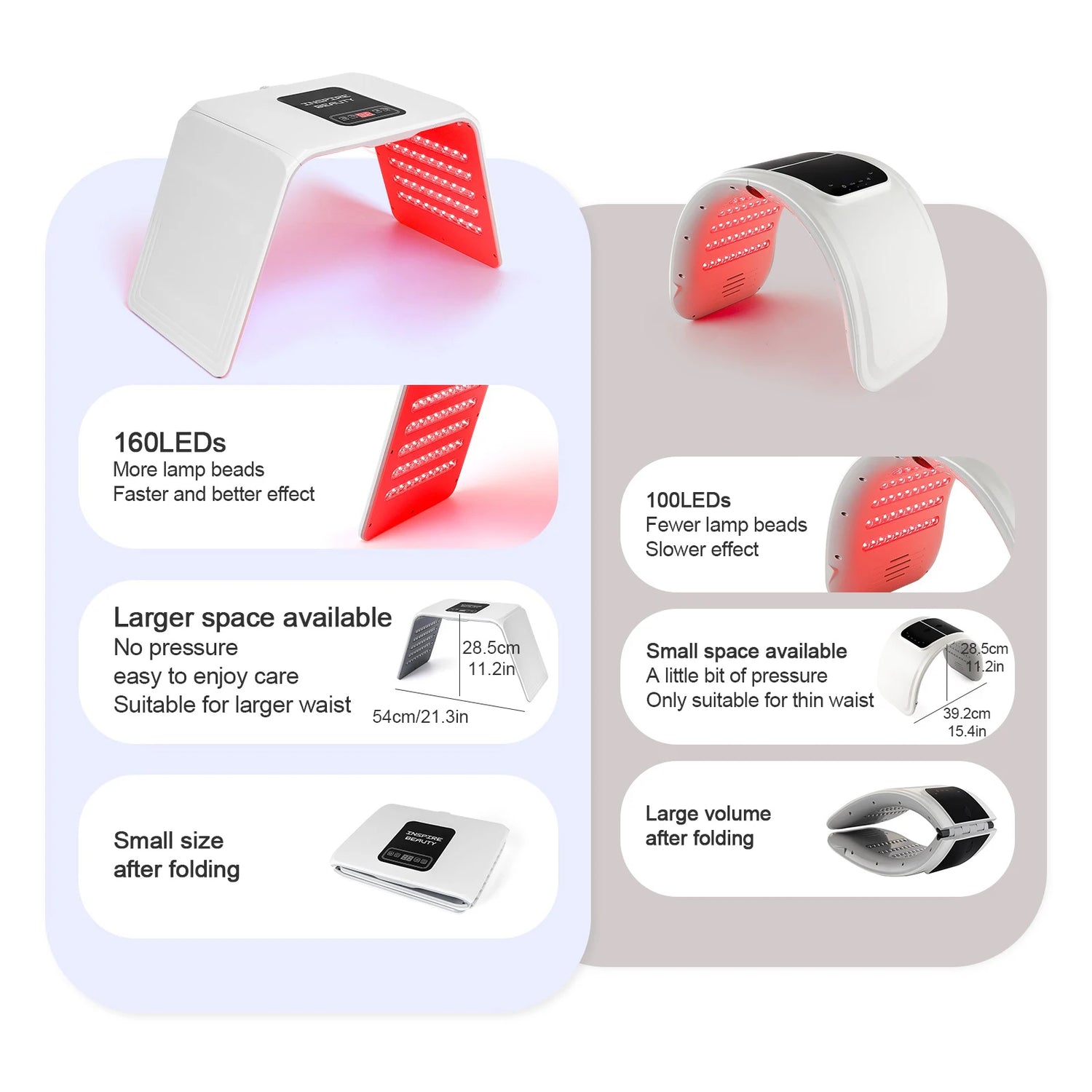7 Colors LED Photon Machine Foldable Skin Care Equipment Skin Rejuvenation Light Facial Body Beauty Machines For Skin Care by Home for Health and Beauty