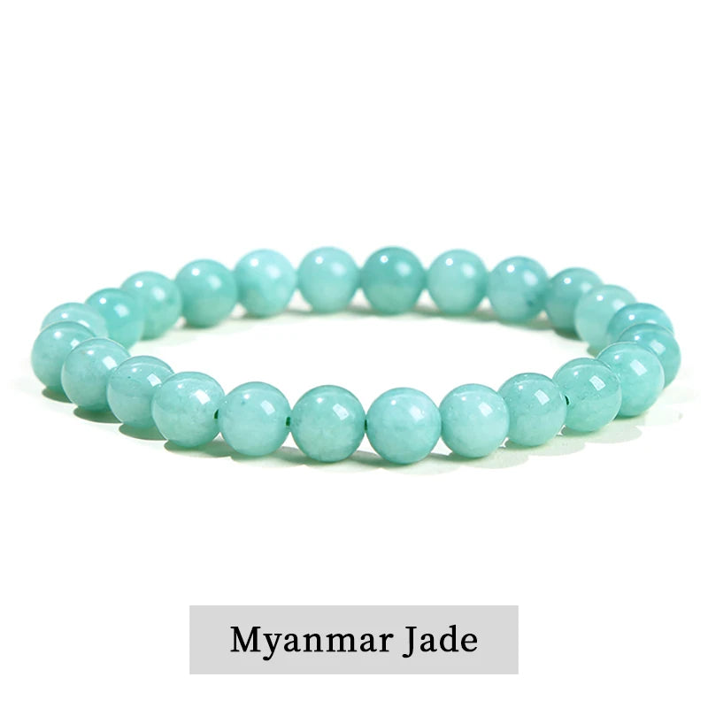 JD Natural Stone Beads Bracelet Amethyst Tiger Eye Crystal Quartz Agate Gem Beads Bangles Women Men Reiki Healling Jewelry Gift by Home for Health and Beauty