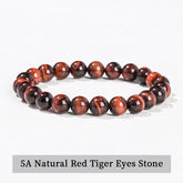 JD Natural Stone Beads Bracelet Amethyst Tiger Eye Crystal Quartz Agate Gem Beads Bangles Women Men Reiki Healling Jewelry Gift by Home for Health and Beauty