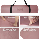 Extra Thick 8mm Yoga Mat, 72x26 inches, TPE Material, Anti-Slip & Lightweight for Fitness, Travel, Gym by Home for Health and Beauty