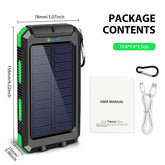 Solar Power Bank Portable Dual 30000mAh 5V USB Ports 2 LED Light Flashlight Fast Charging for iPhone Samsung Tablets by Home for Health and Beauty