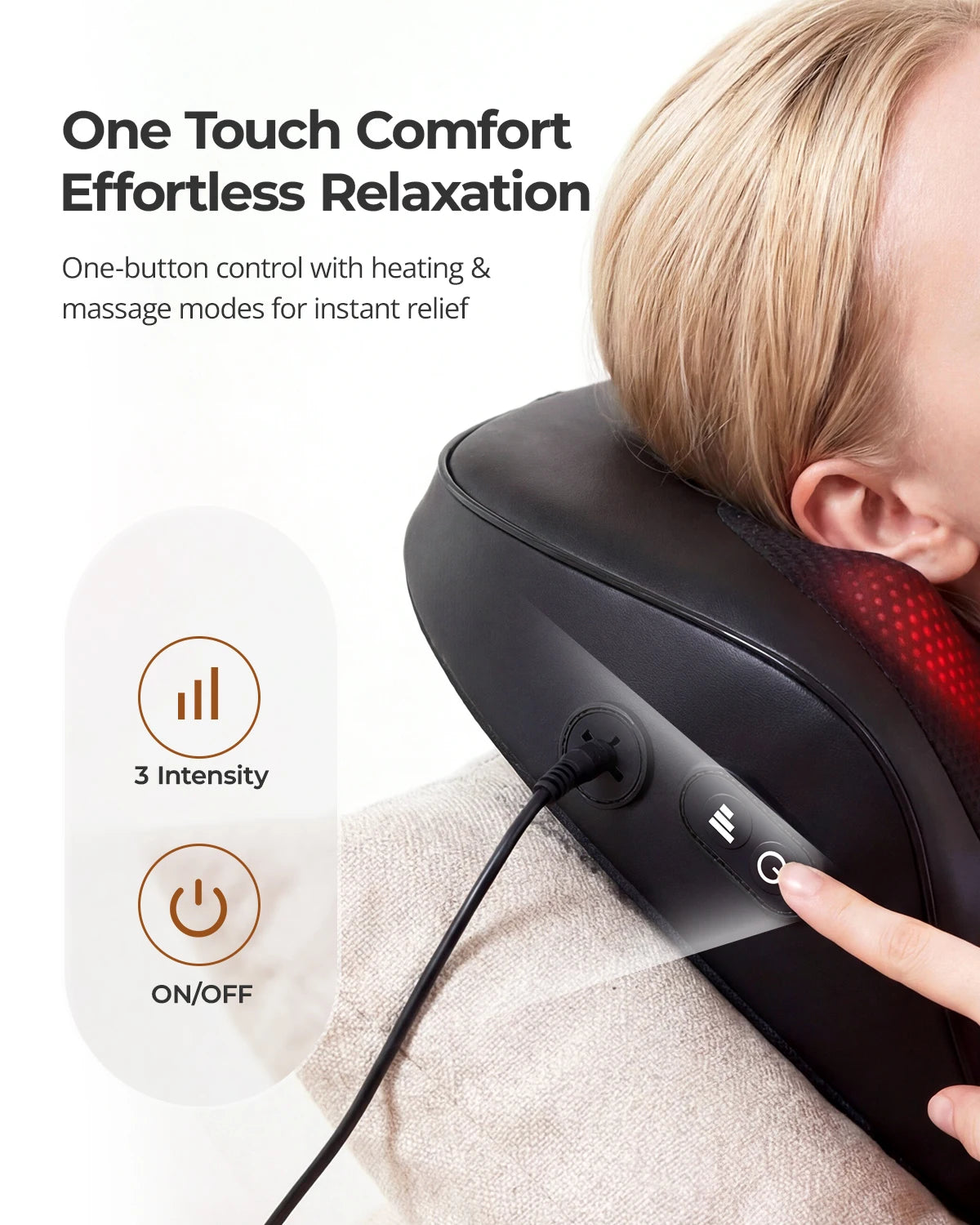Electric Shiatsu Back Neck Massager with Heat,Ultra-Quiet Ergonomic 3D Kneading Massage Pillow for Full Body,Shoulder Leg Calf by Home for Health and Beauty