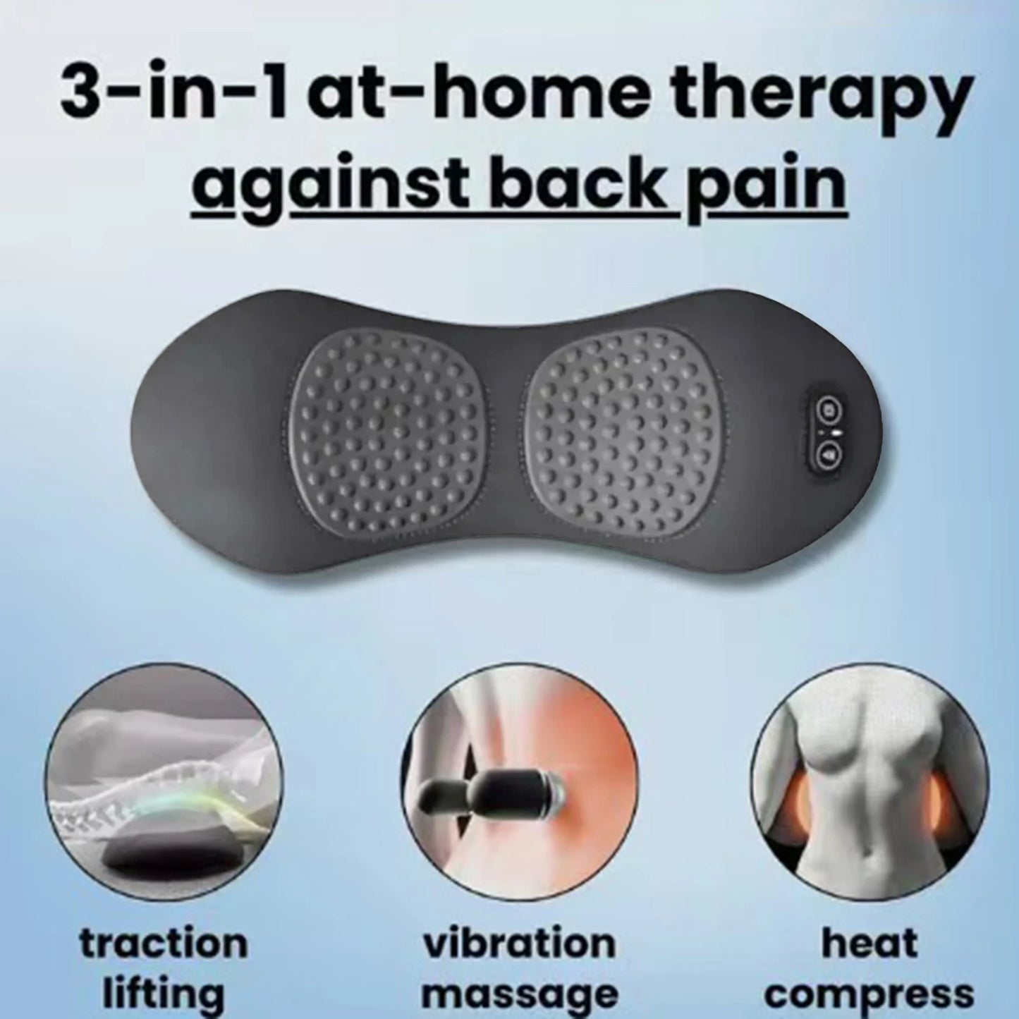 3 In 1 Electric Lumbar Support Pillow Massager With Heat