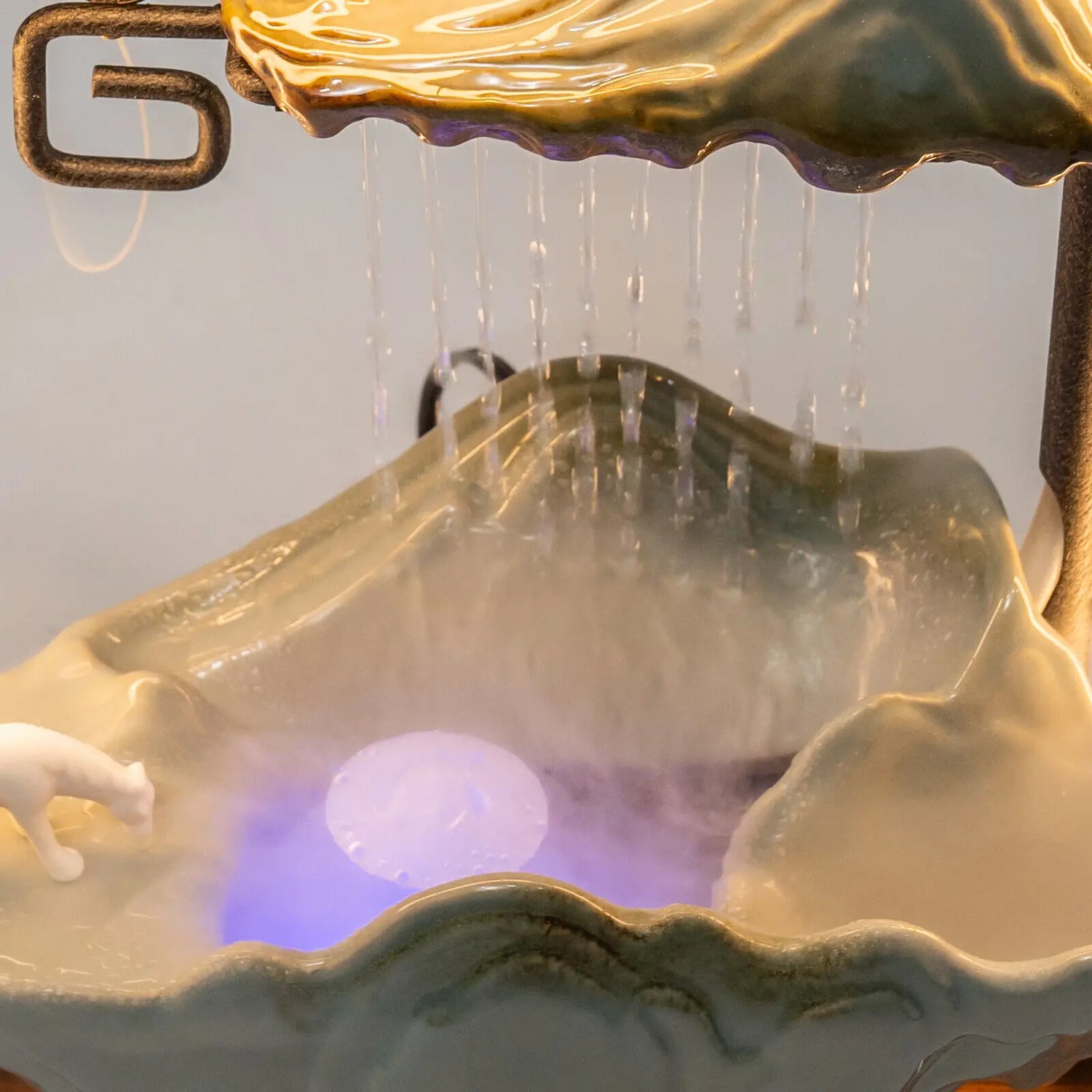 Tabletop Water Fountains Indoor Waterfall Decoration and LED for Meditation by Home for Health and Beauty
