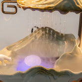 Tabletop Water Fountains Indoor Waterfall Decoration and LED for Meditation by Home for Health and Beauty