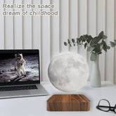 Magnetic Floating Rotating Moon Lamp with Wooden Base, 3 Color Temperature LED Night Lights of Print 3D for Unique Gifts, Room by Home for Health and Beauty