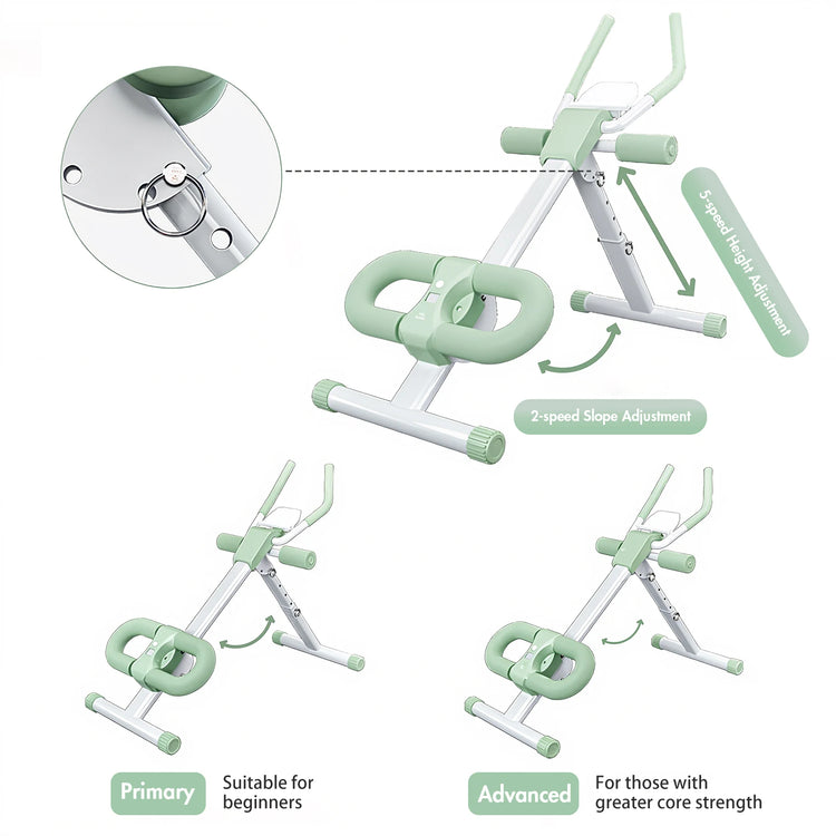 Ab Workout Machine Abdominal Adjustable Folding Crunch Trainer Core Machine Full Body Equipment for Home Gym by Home for Health and Beauty