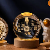 3D Moon Crystal Ball Astronomy Galaxy Solar System Saturn Luminous Balls Snow Glass Globe Night Light Home Desktop Decoration solar system sphere stand globe earth gyro ball planet by Home for Health and Beauty