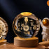 3D Moon Crystal Ball Astronomy Galaxy Solar System Saturn Luminous Balls Snow Glass Globe Night Light Home Desktop Decoration solar system sphere stand globe earth gyro ball planet by Home for Health and Beauty