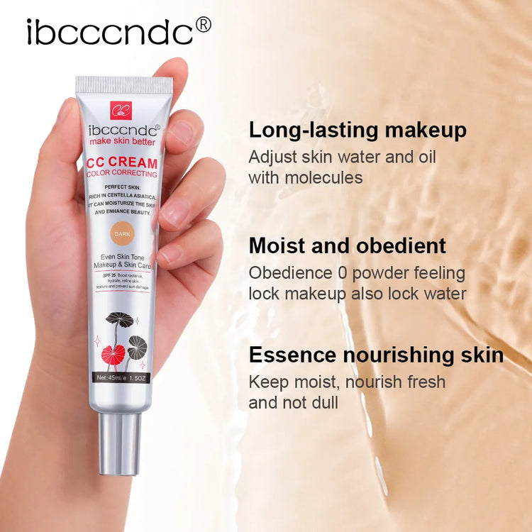 Color Correcting CC Cream Facial Centella Asiatica Repair BB Cream Natural Concealer Whitening Liquid Foundation Cosmetics by Home for Health and Beauty