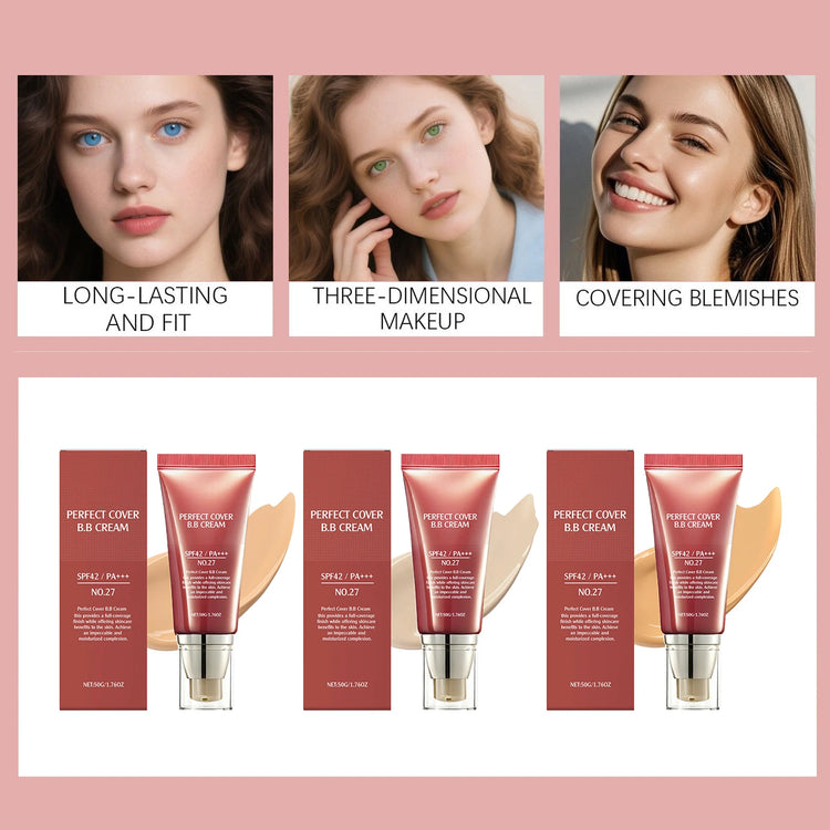 Perfect Cover Bb Cream Brightens Complexion Covering Skin Blemishes Lasting Lightweight Hydrates Moisturize Concealer Corrector by Home for Health and Beauty