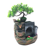 Tabletop Water Fountain with LED Light, Desktop Ornaments Resin Rockery Ornament for Office Living Room Desk Decor by Home for Health and Beauty