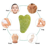 Natural Jade Roller Massager For Face, Body, Back Gua Sha by Home for Health and Beauty