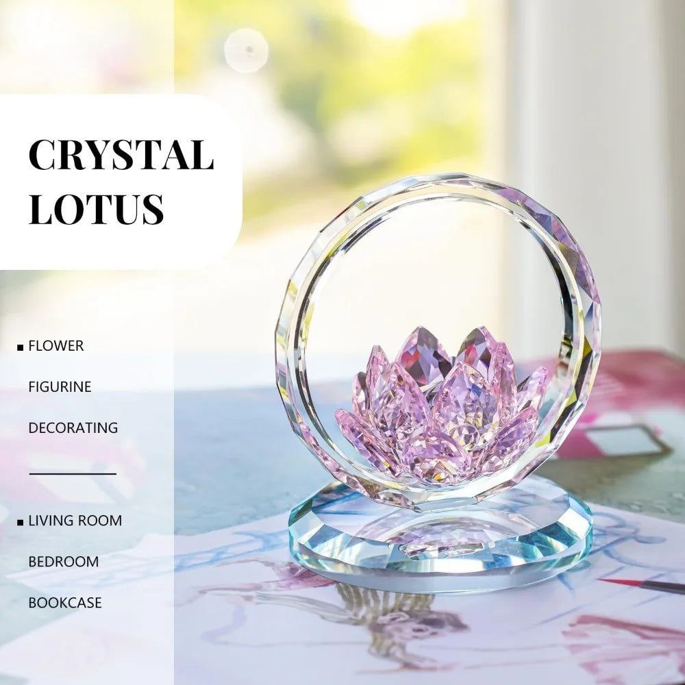 Crystal Sunflower Figurine Collectible Glass Flower Ornament Statue for Valentine&