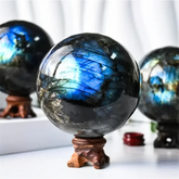 1pc Blue Light Violet Tourmaline Crystal Ball Home Decor by Home for Health and Beauty