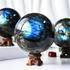 1pc Blue Light Violet Tourmaline Crystal Ball Home Decor by Home for Health and Beauty
