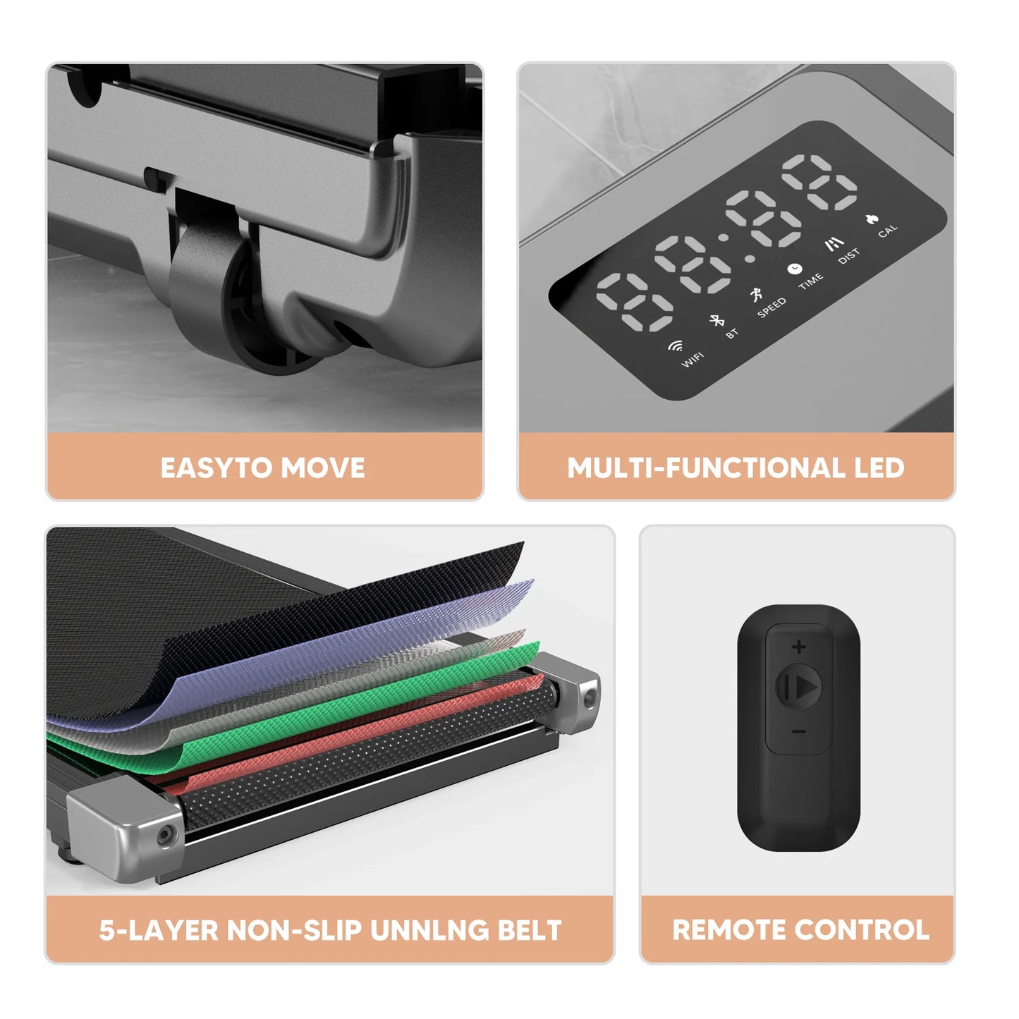 2in1 Under Desk Treadmill With LED Display