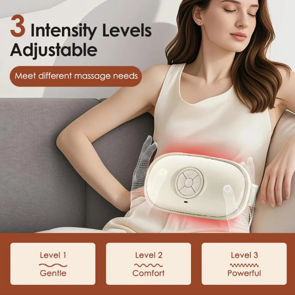 Electric Abdominal Massager With Heat Light Kneading 3 Speed