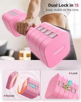 5-in-1 Adjustable Dumbbell Set of 2, 12LBS/20LBS Hand Weights for Women, Men, 1s-Adjust Dual-Stable Dumbbell Set for Women Home Gym & Outdoor by Home for Health and Beauty