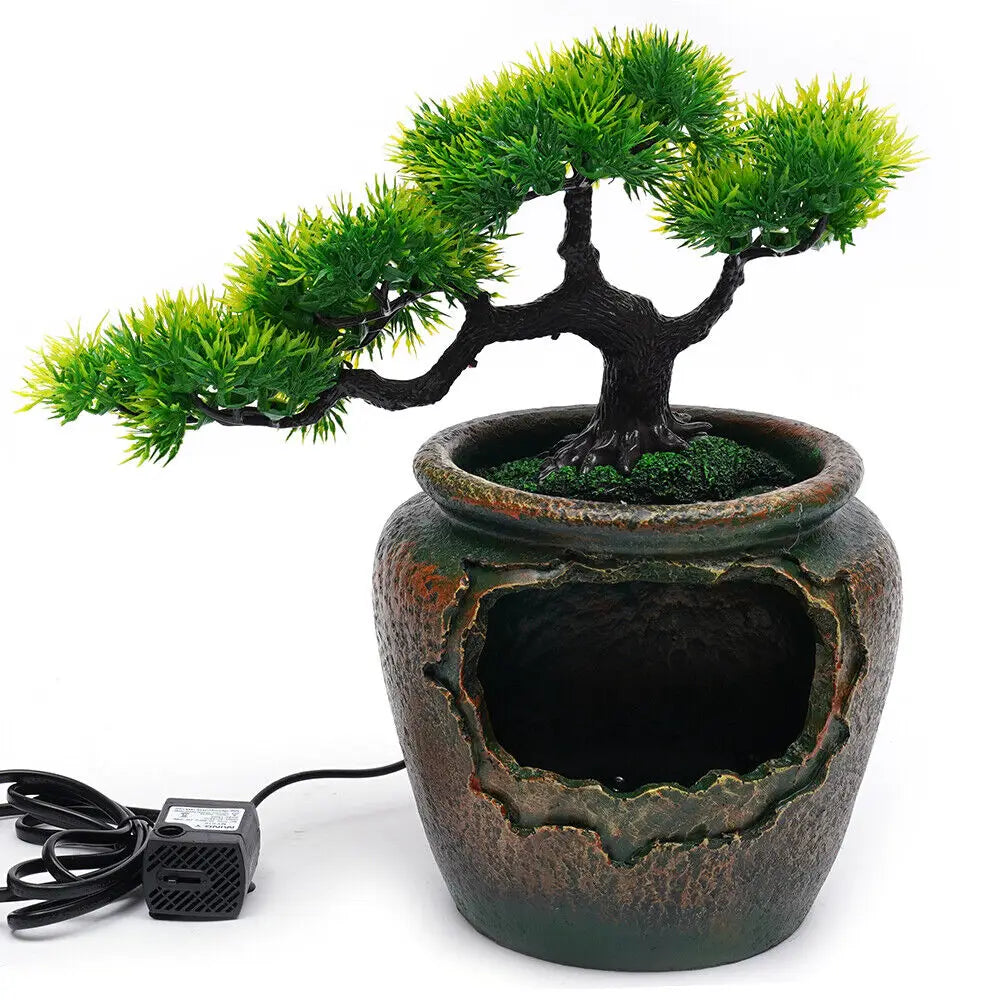 Desktop Fountain Relaxation Waterfall With LED Light Feng Shui by Home for Health and Beauty