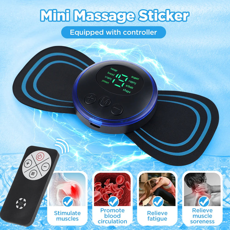 Electric Neck Massager Set Remote Control Smart Portable Rechargeable Cervical Massage Patch to Relax and Relieve Fatigue by Home for Health and Beauty
