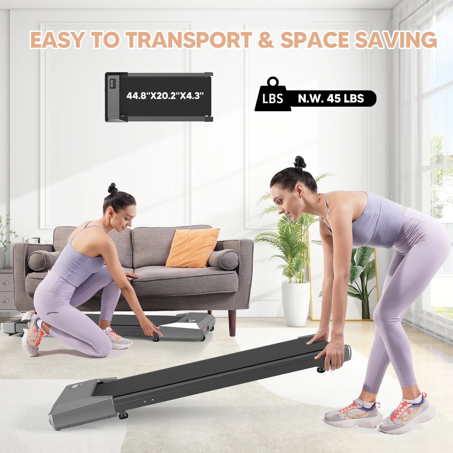 2in1 Under Desk Treadmill With LED Display by Home for Health and Beauty