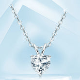 925 Sterling Silver Cross Chain Heart Shaped Moissanite Pendant Necklace for Women Engagement Jewelry US Shipping by Home for Health and Beauty