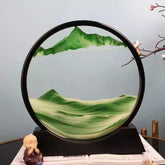 3D Moving Sand Art Picture Round Glass Deep Sea Sandscape Hourglass Quicksand Craft Flowing Sand Painting Office Home Decor Gift by Home for Health and Beauty