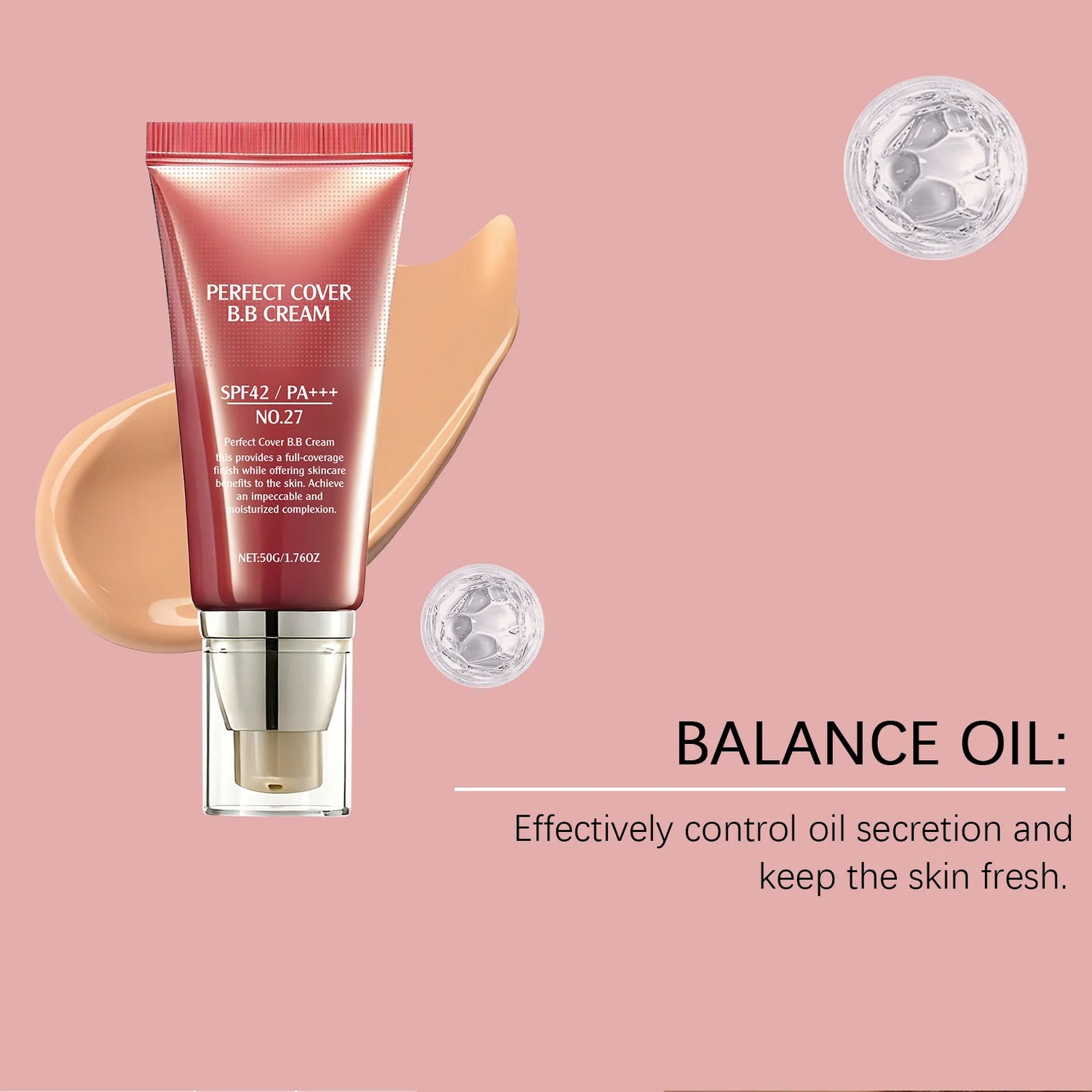 Perfect Cover Bb Cream Brightens Complexion Covering Skin Blemishes Lasting Lightweight Hydrates Moisturize Concealer Corrector by Home for Health and Beauty