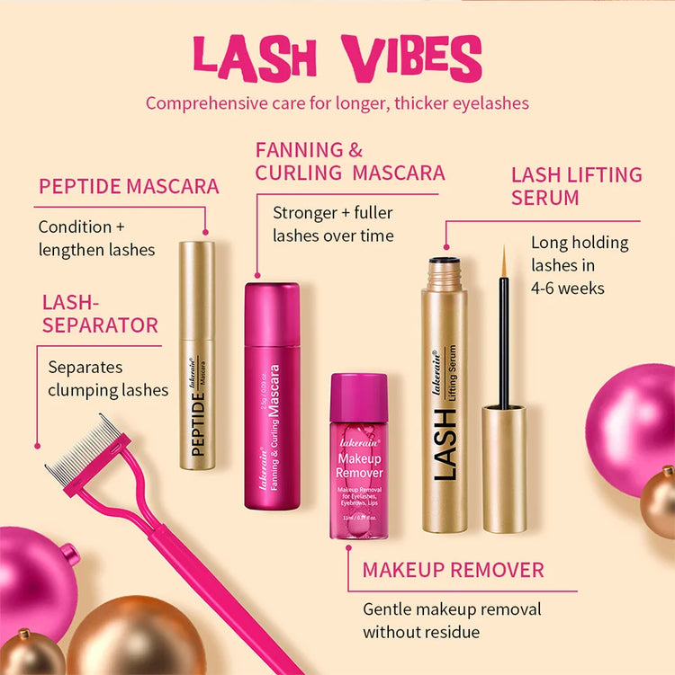 Lash & Brow Set Eyebrow Eyelash Growth Serum Peptide Mascara Eyelash Eyebrow Longer Fuller Thicker Curling Lash Eye Care Makeup by Home for Health and Beauty
