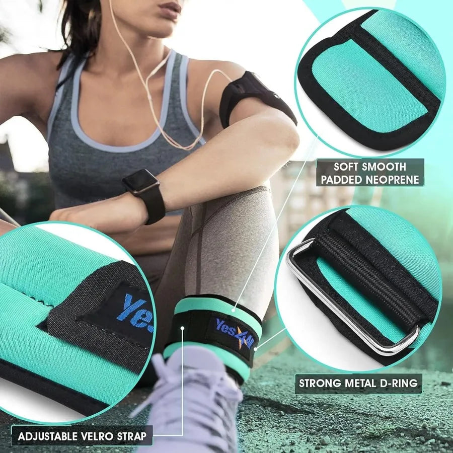 Adjustable Wrist And Ankle Weights 1 To 10 Lbs Fitness