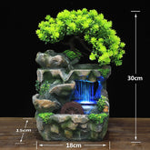 Indoor Room Fountain Waterfall Decor Desktop Fountain Decoration Water Feature with Colour Changing LED Lighting Zen Meditation by Home for Health and Beauty