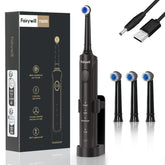 Fairywill Electric Toothbrush T2233Powerful Rotation Cleaning 4 Replacement Heads Rechargeable Sonic Toothbrush for Adults by Home for Health and Beauty