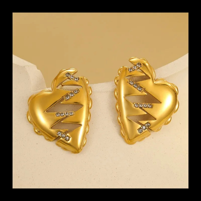 Stainless Steel 18K Gold Love Necklace With Zircon