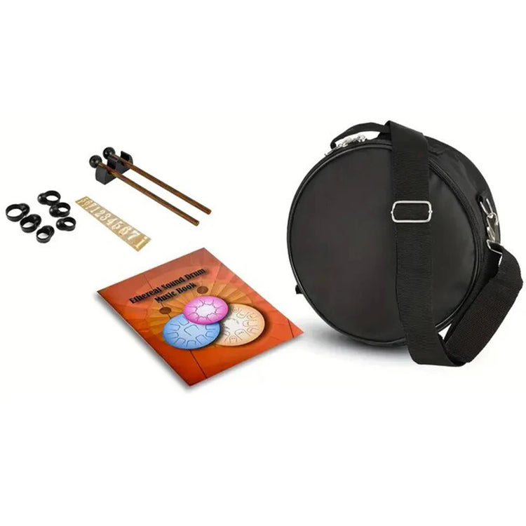 12 Inch Music Drum with Handbag Drumstick 15 Notes D Tone Ethereal Drum Yoga Meditation Sound Healing Beginner Hand Drum by Home for Health and Beauty