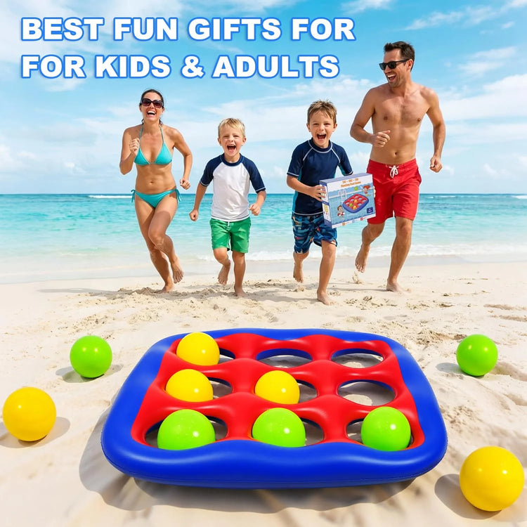 Pool Games Set- Tic-Tac-Toe Inflatable Pool Toys with 10 Balls Fun Summer Swimming Pool Party Beach Lawn Outdoor Camping Party Float Game Water Ball Toys for Adults Teens Kids 2-10 Players by Home for Health and Beauty