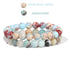 2Pcs Colorful Natural Stone Bead Bracelet Set 8MM Natural Agates Turquois Amethysts Quartzs Gem Stretch Bangle Jewelry Gift by Home for Health and Beauty