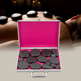 Hot Stones Massage Set, 18 Volcanic Rocks Body Massage Set, for Massage, Scraping, Hot Compress by Home for Health and Beauty