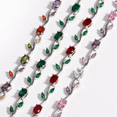 Luxury 16 Colors Sparkling Leaf Cubic Zirconia Branch Gold Silver Color CZ Crystal Bracelet Fashion Women Wedding Jewelry Gift by Home for Health and Beauty