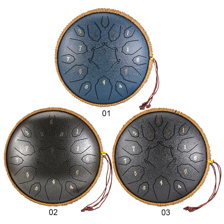 12 Inch Music Drum with Handbag Drumstick 15 Notes D Tone Ethereal Drum Yoga Meditation Sound Healing Beginner Hand Drum by Home for Health and Beauty